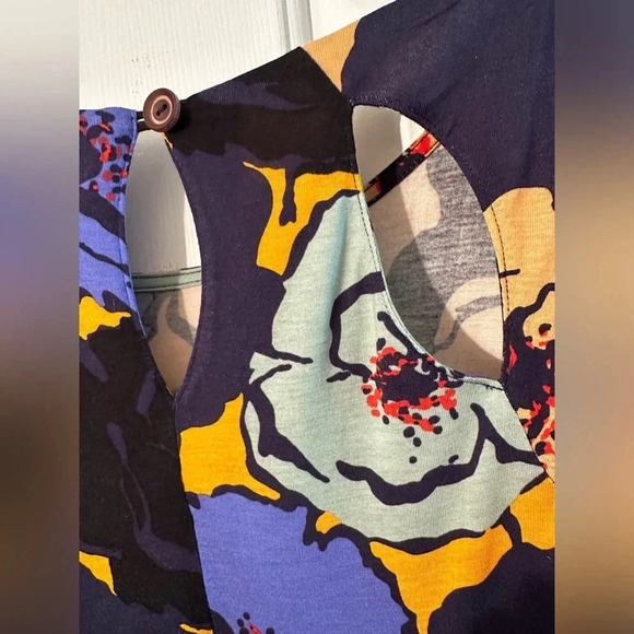 Anthropologie VANESSA VIRGINIA SILK BLEND Sheath A line Floral Dress MD Pockets - Picture 7 of 15